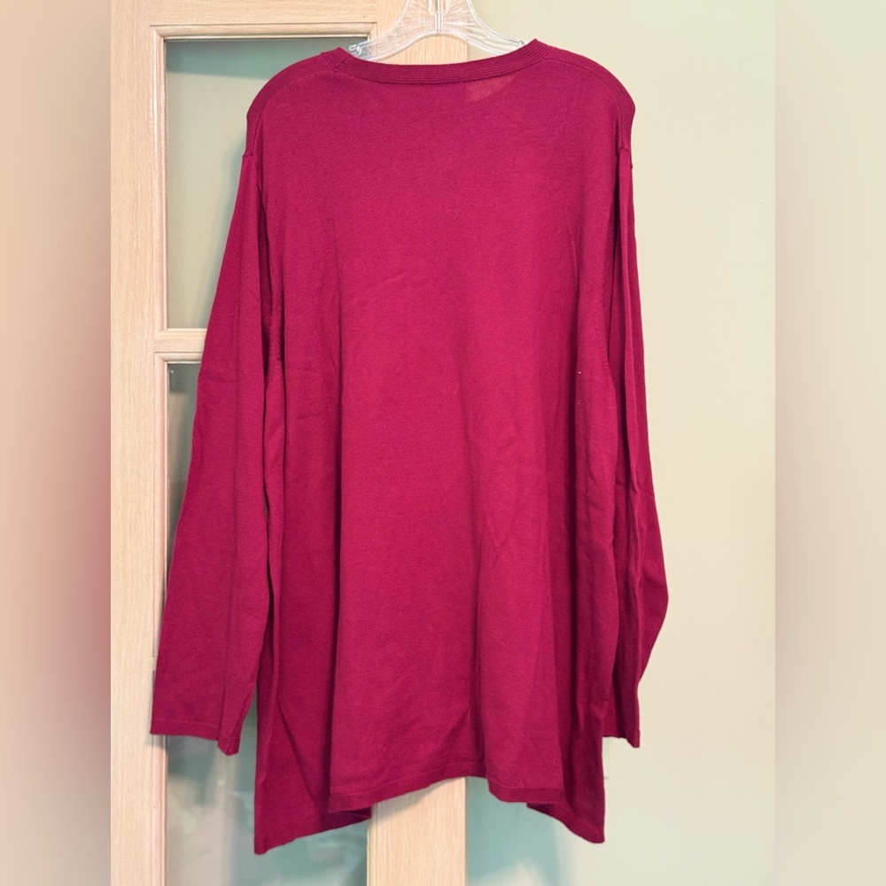 J. Jill Women's Rich Red Long Sleeve Sweatshirt